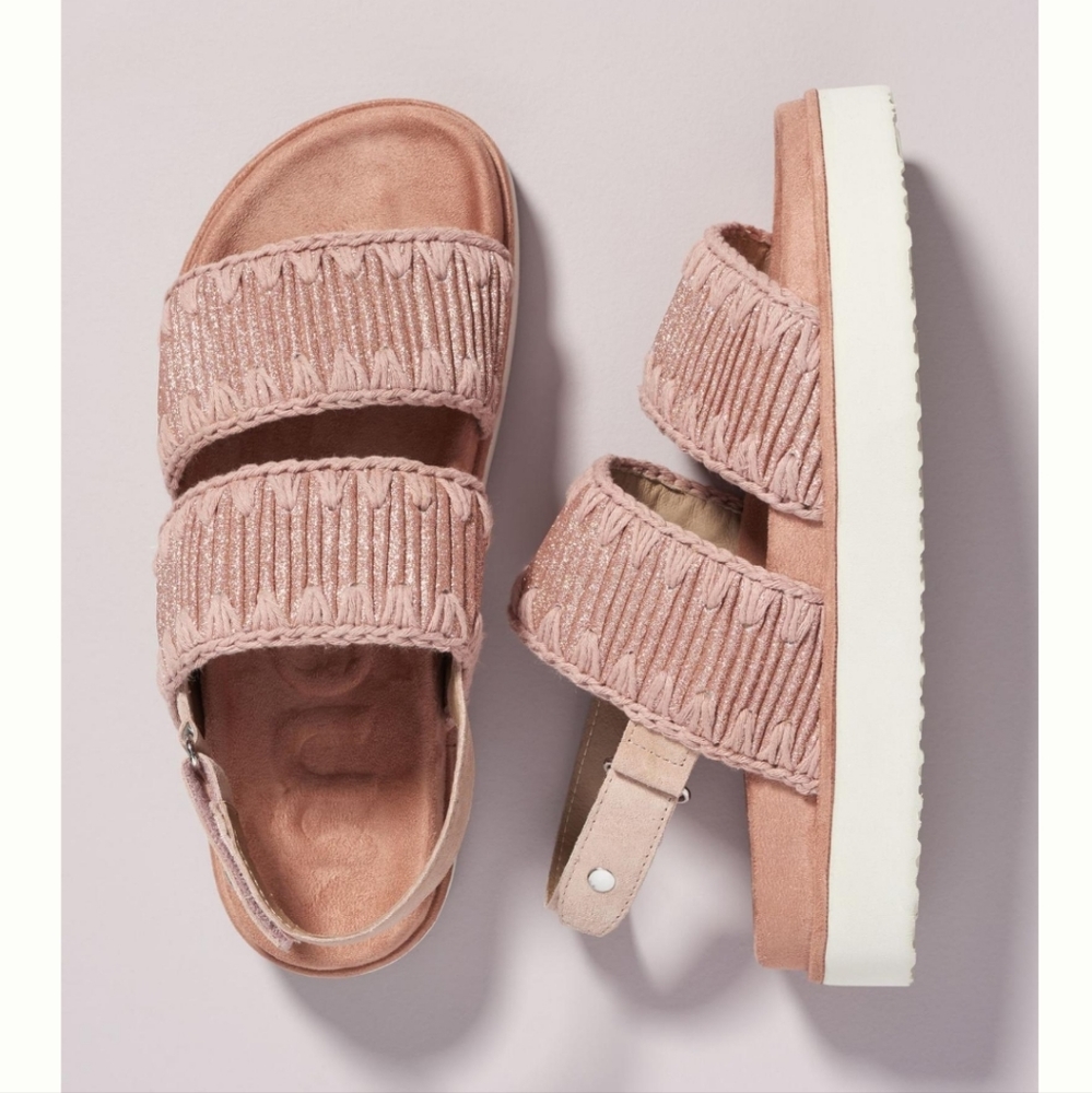 Mou Glitter Slingback Sandals New